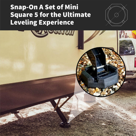 SnapPad SnapPad Mini Square 5 (Pack of 4) | Four-Point RV Leveling System, 5.5" Square to 5.75" Round Jack - Outdoor Depot