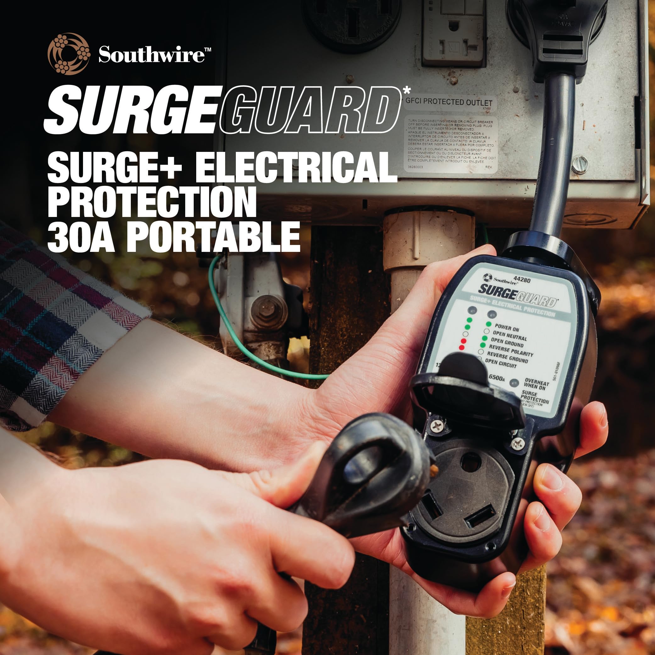 Southwire Southwire Surge Guard 30 Amp Portable RV Surge Protector with Enhanced Diagnostics, 2100 Joules, - Outdoor Depot