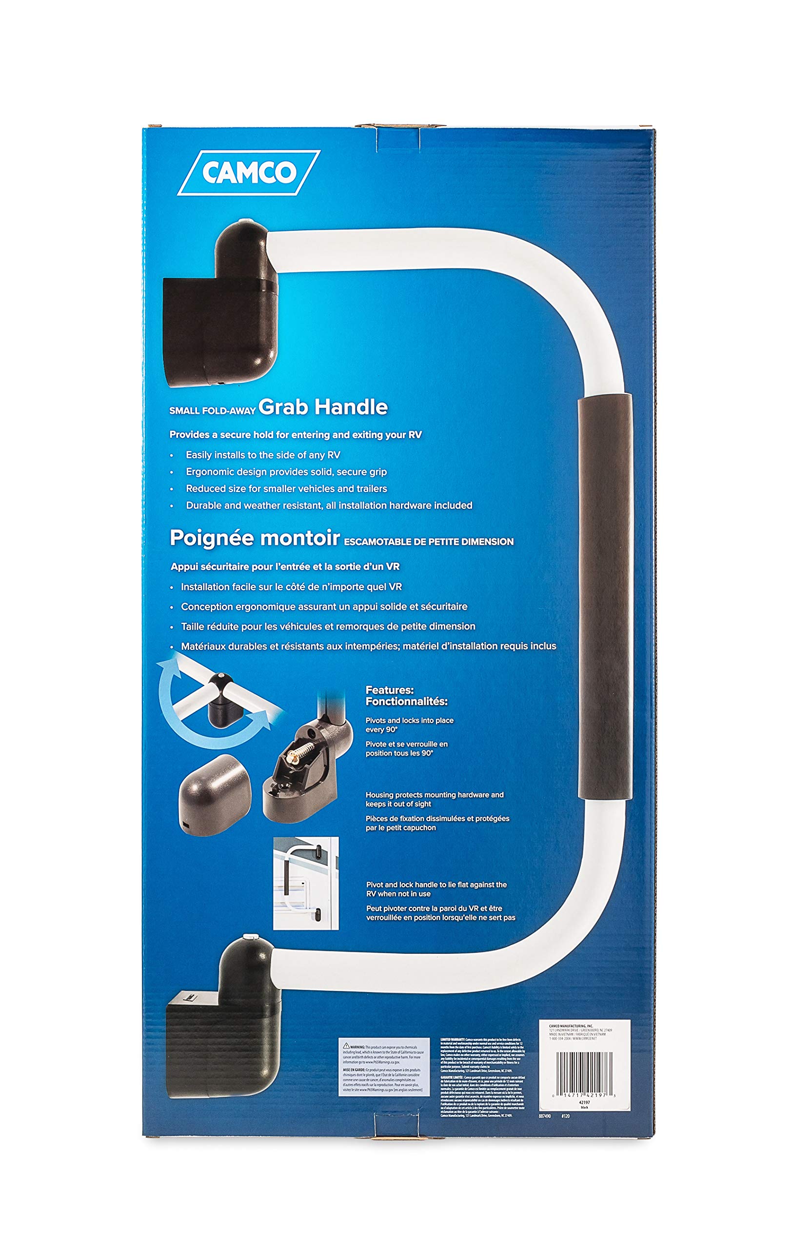 Camco Camco Fold-Away RV Grab Handle - Provides Secure Hold for Entering & Exiting - Measures 18-in, for - Outdoor Depot
