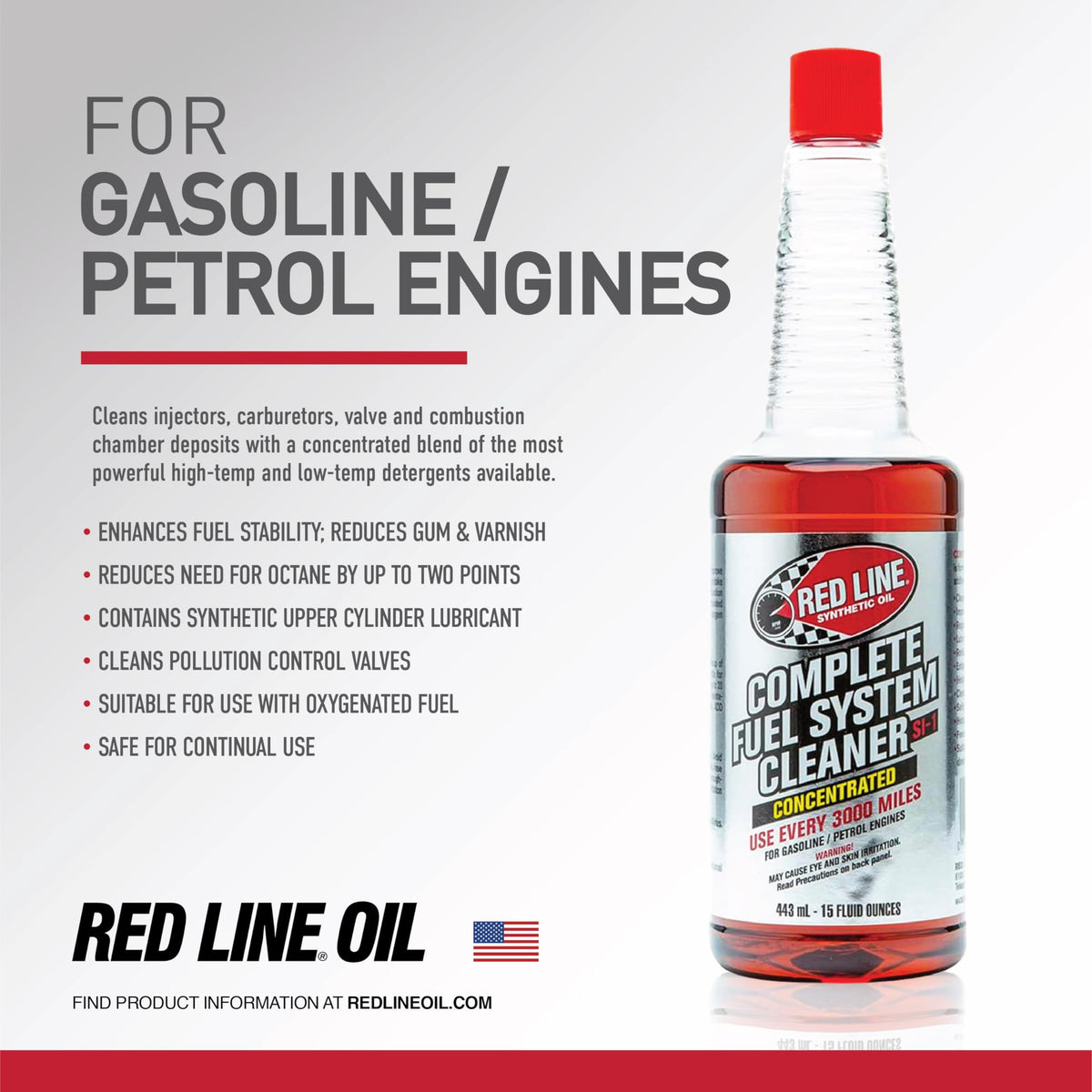 Red Line Red Line 60103 SI-1 Complete Fuel System Cleaner - 15 Ounce- Fuel Injector Cleaner and Carburetor - Outdoor Depot