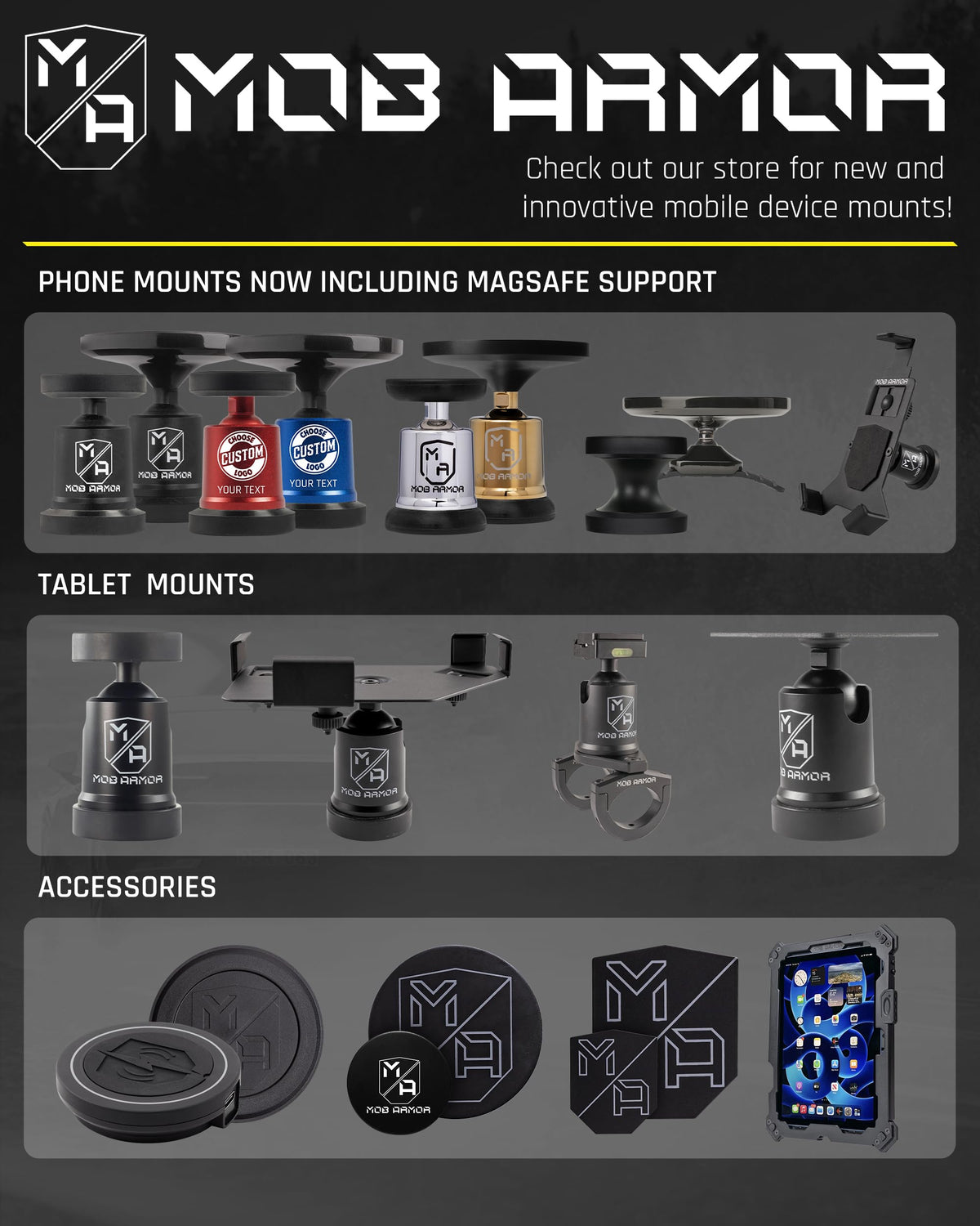 Mob Armor Mob Armor Heavy Duty Magnetic Phone Mount for Car - Universal Car Phone Holder for iPhone & - Outdoor Depot