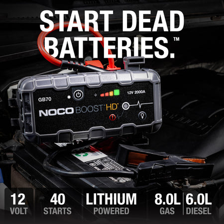 NOCO NOCO Boost GB70: 2000A UltraSafe Jump Starter – 12V Lithium Battery Booster Pack, Portable Jump Box, - Outdoor Depot