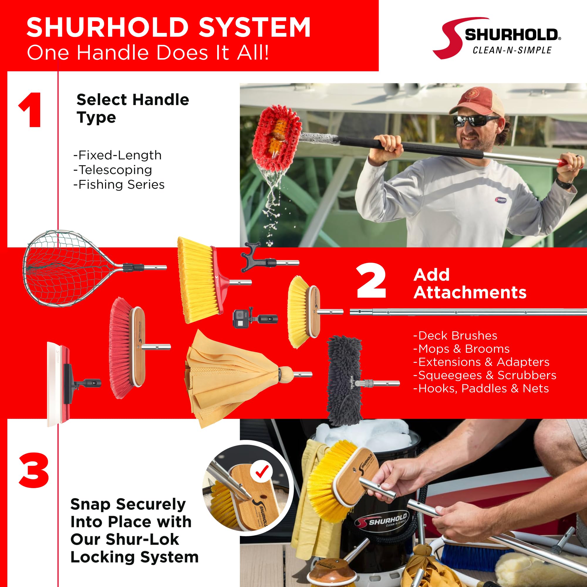 Shurhold Shurhold 9' Telescoping Handle 63" - 108" - Outdoor Depot