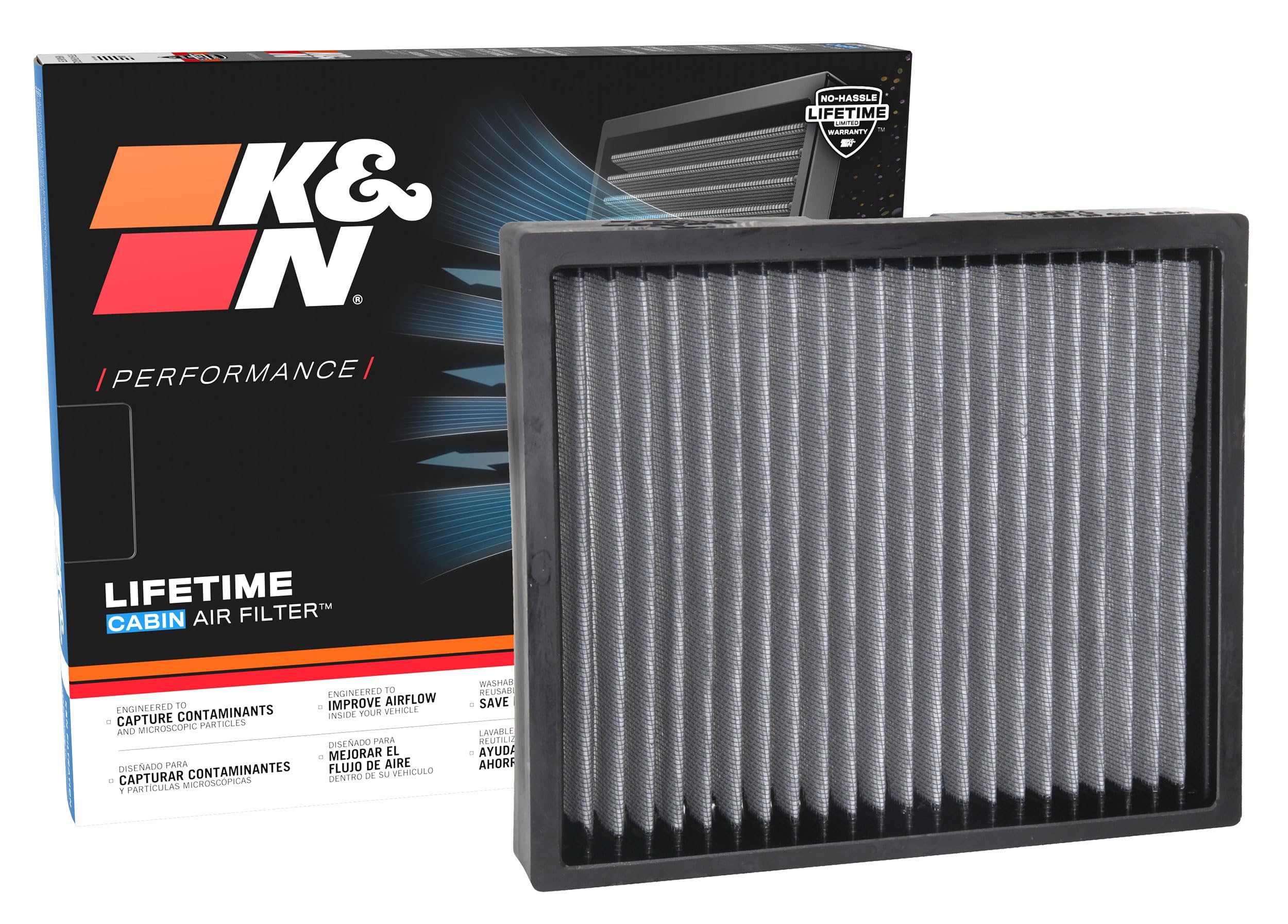 K&N K&N LIFETIME Cabin Air Filter: Premium, Washable, Clean Air for your Cabin: Compatible with 2014-2025 - Outdoor Depot