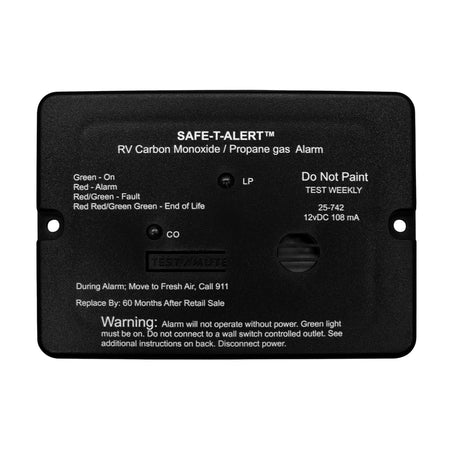 Safe T Alert Safe T Alert - Mini Dual LP/CO Alarm - Flush Mount Black - 25-742-BL - Outdoor Depot