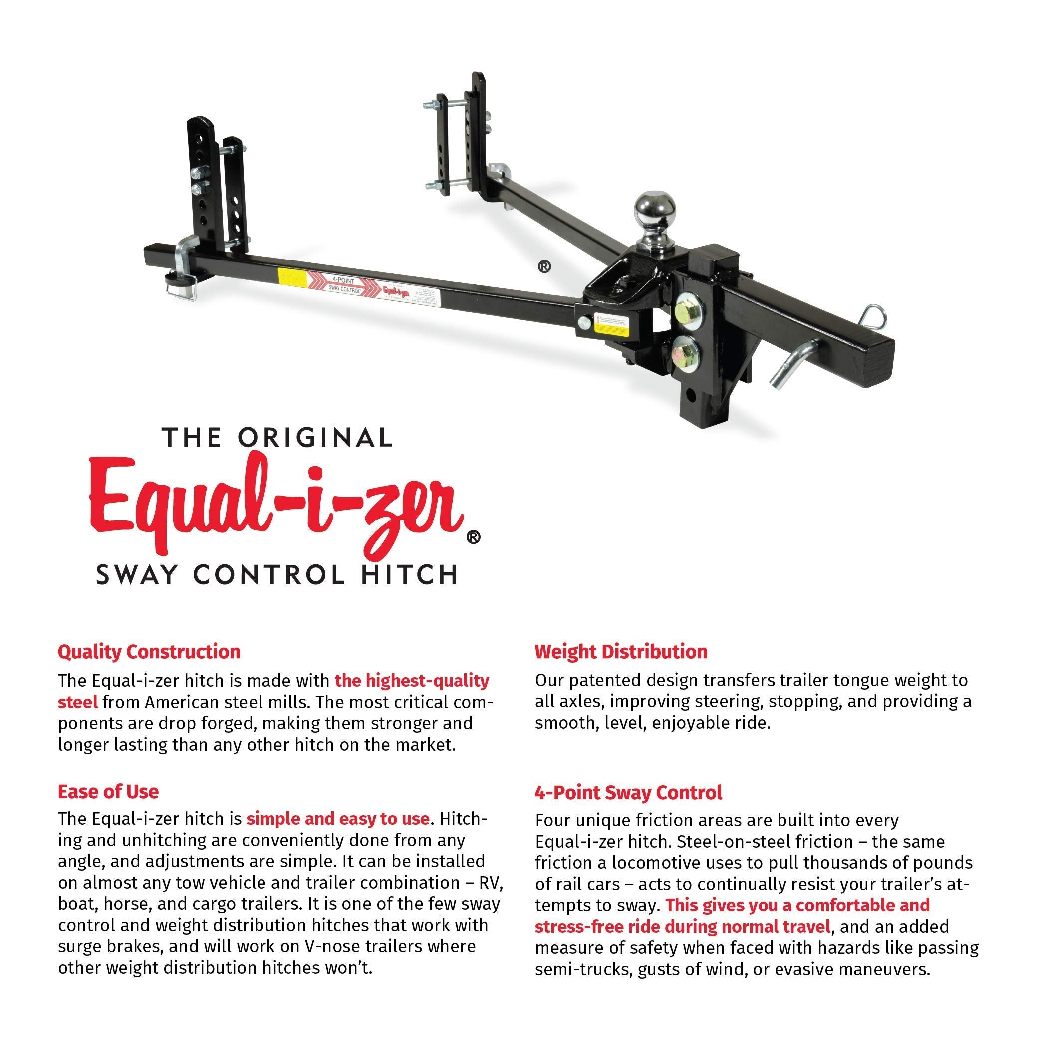 Equal-i-zer Equal-i-zer 4-point Sway Control Hitch, 90-00-1200, 12,000 Lbs Trailer Weight Rating, 1,200 Lbs - Outdoor Depot