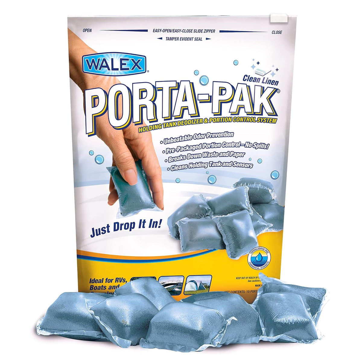 Walex Walex Porta-Pak Black Holding Tank Deodorizer & Portion Control System Drop-Ins - Rapid Breakdown of - Outdoor Depot