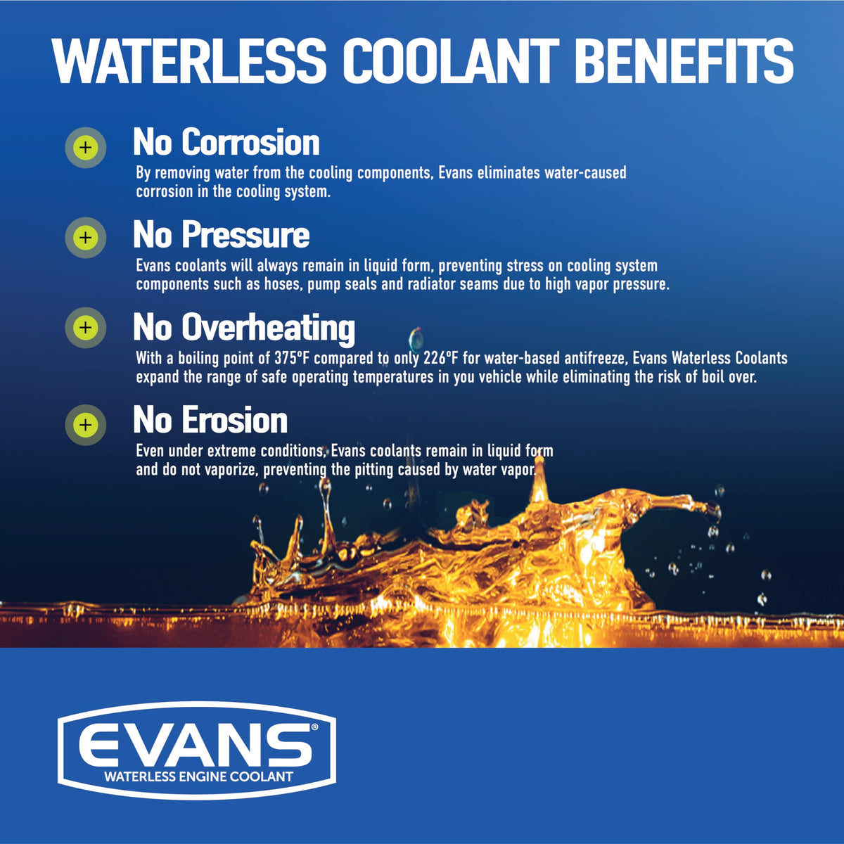EVANS EVANS Coolant EC72064 Powersports Waterless Engine Coolant, 1/2 gallon - Outdoor Depot