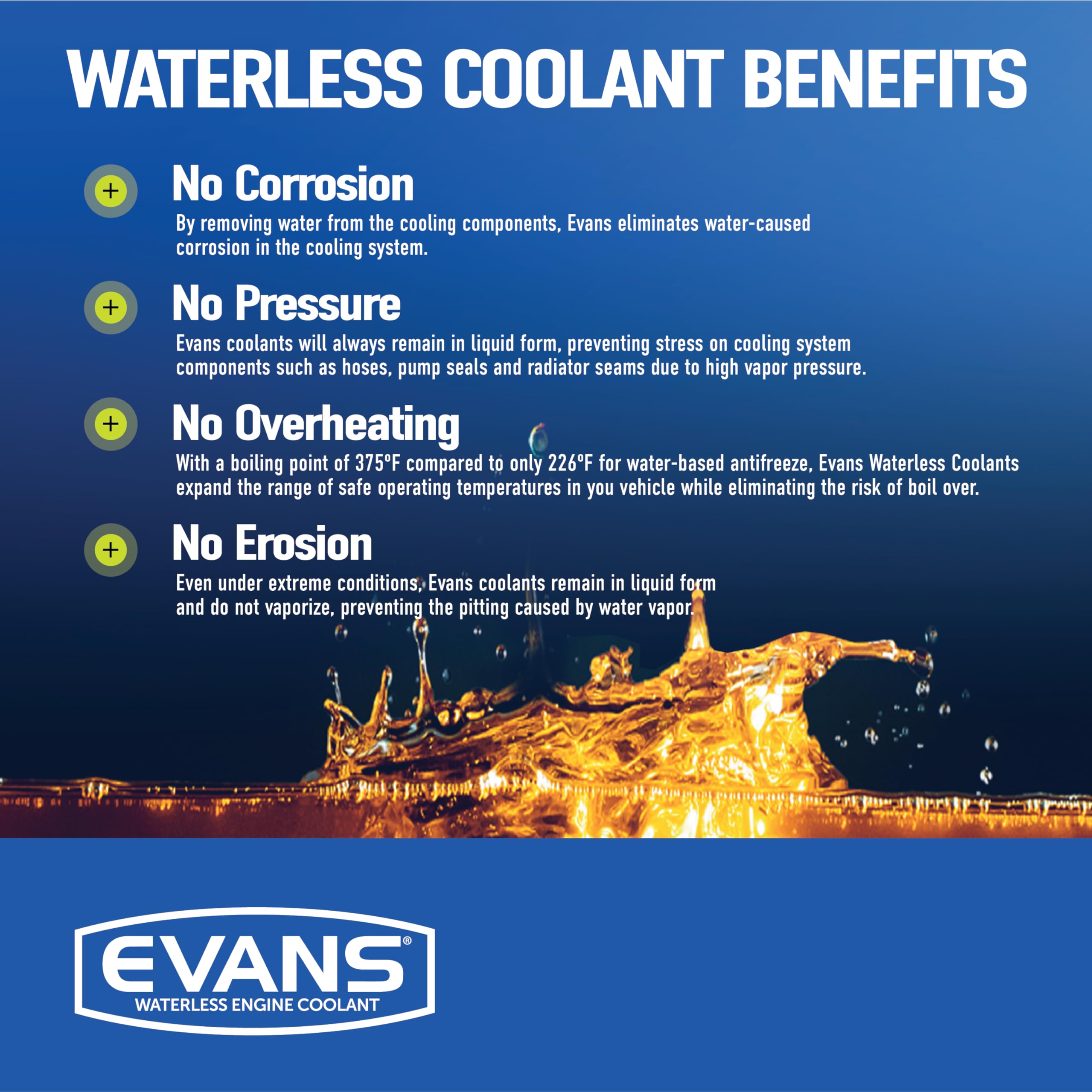 EVANS EVANS Coolant EC72064 Powersports Waterless Engine Coolant, 1/2 gallon - Outdoor Depot