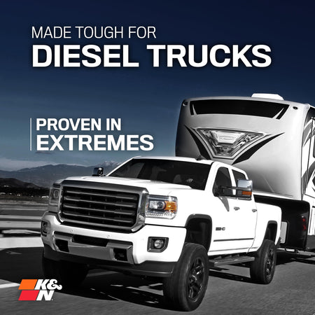 K&N K&N Performance Diesel High-Flow Lifetime Engine Air Filter: Increase Power: Premium, Washable: - Outdoor Depot