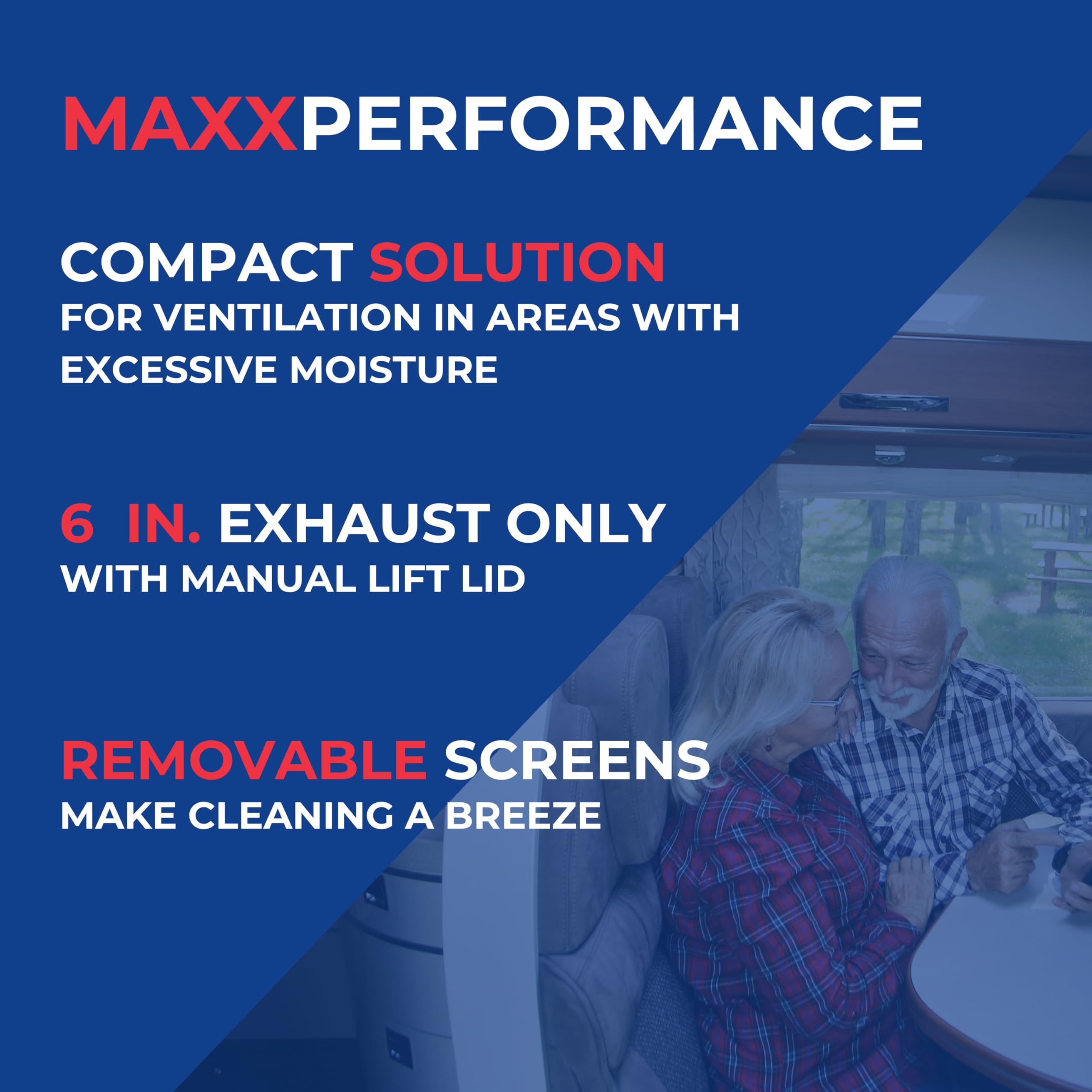 Maxxair MAXXAIR Maxxfan Dome 6" Round 12V Ventilation Fan - Compact Solution for Rooftop or Sidewall - Outdoor Depot