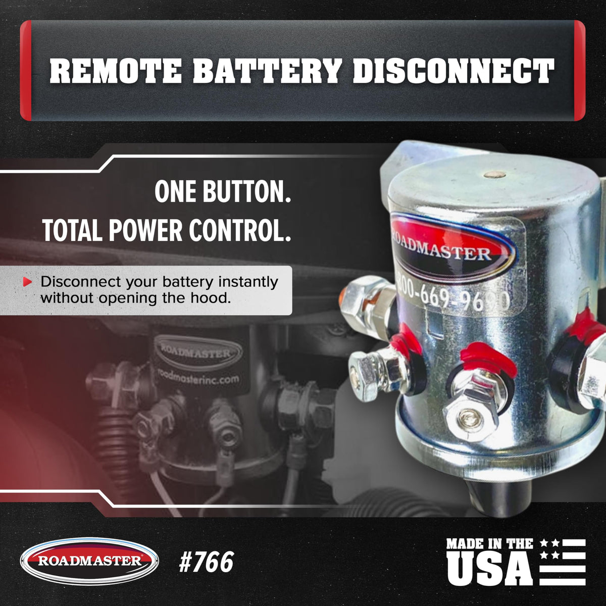Roadmaster Roadmaster 766 Remote Battery Disconnect Compatible with Most RV & Towed Vehicle Applications | - Outdoor Depot