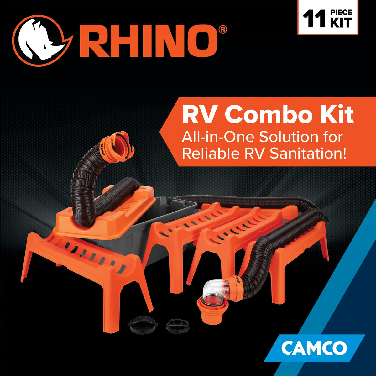 Camco Camco Rhino Ultimate 20' RV Sewer Hose Kit — All-in-One Sewer Hose Solution — 11-Piece Combo Kit - Outdoor Depot