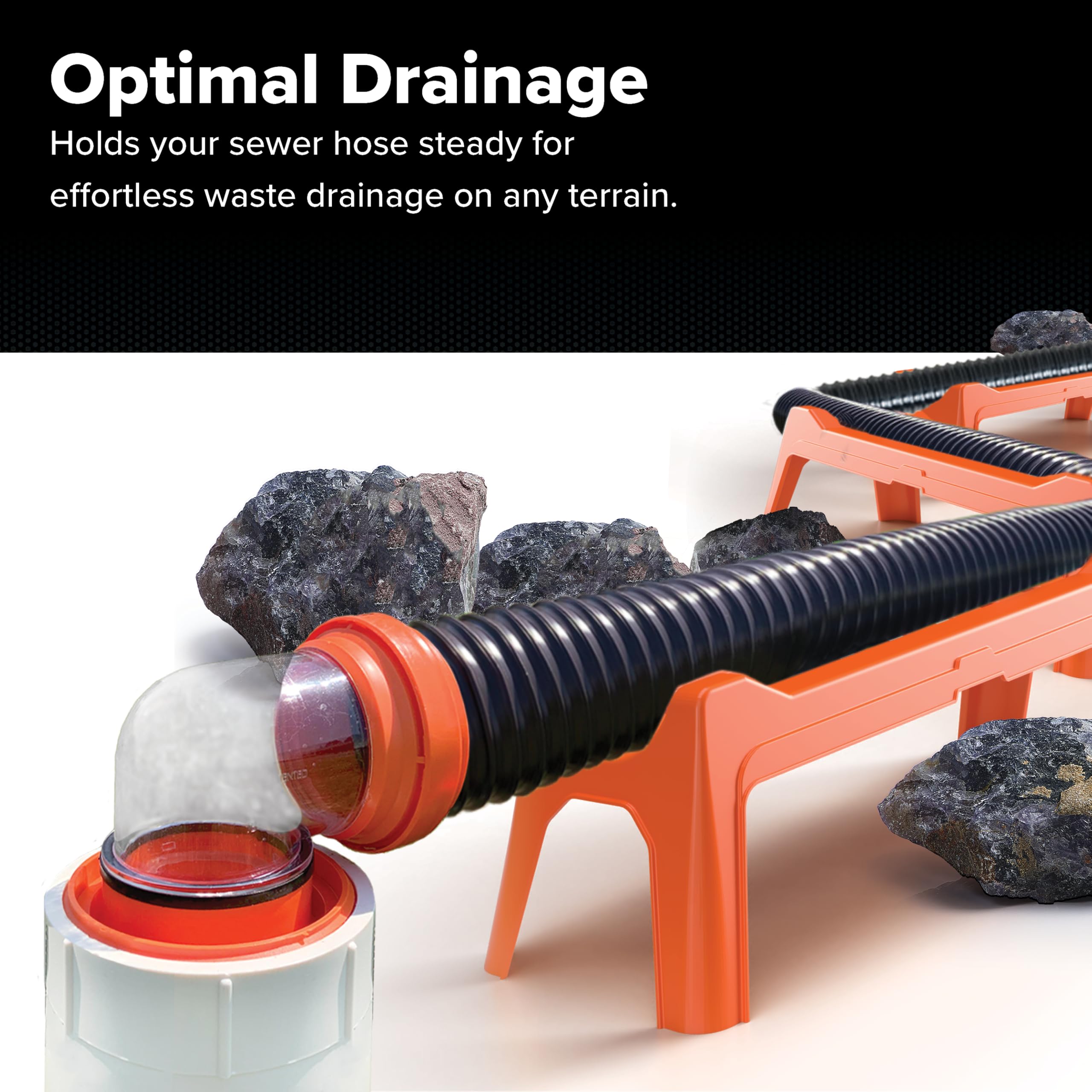 Camco Camco Rhino RV Sewer Hose Support Kit - Extends Over Uneven Terrain for Easy Drainage - Supports Up to - Outdoor Depot