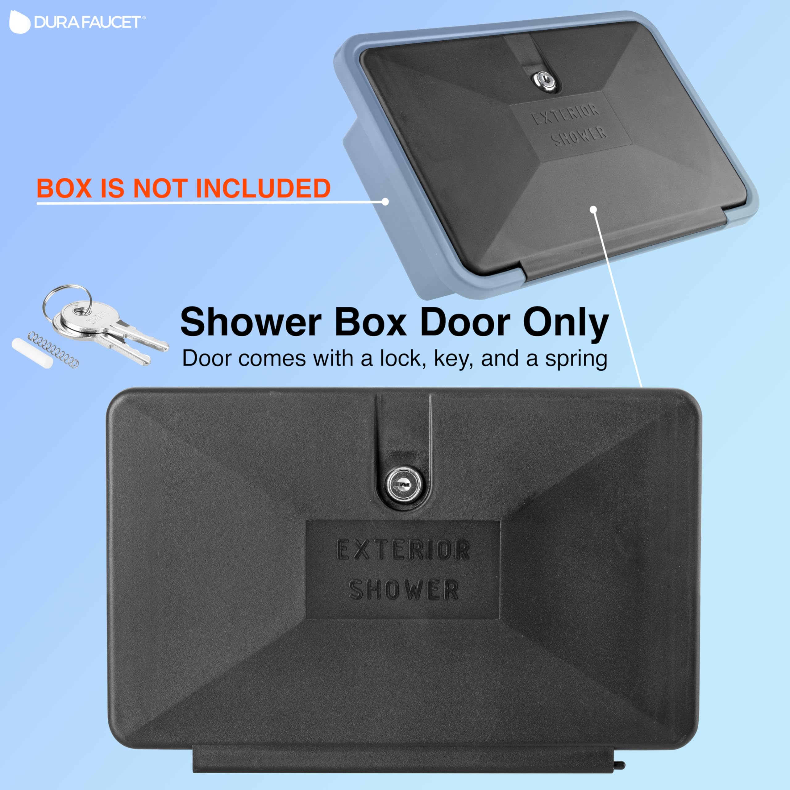 Dura Faucet Dura Faucet DF-SA170D-BK RV Weatherproof Replacement Door for Branded Exterior Shower Box Kit - - Outdoor Depot