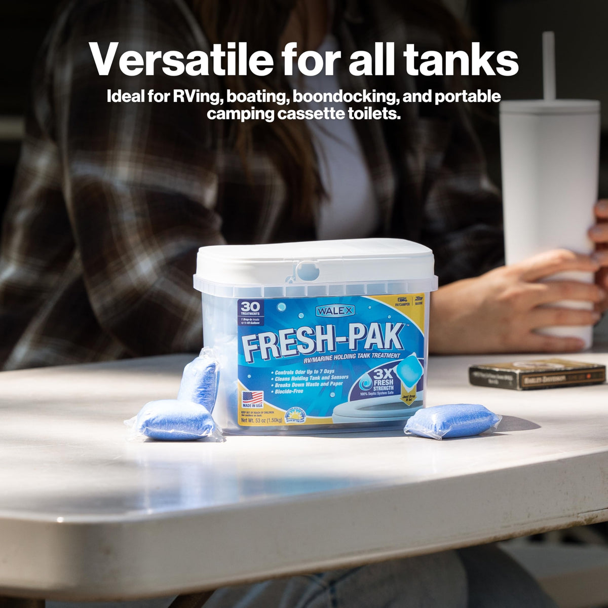 Walex Walex Fresh-Pak RV/Marine Holding Tank Treatment - Black Water Holding Tank Deodorizer for Rapid - Outdoor Depot