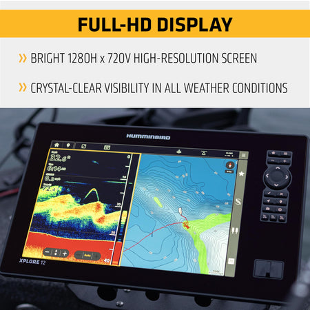 Humminbird Humminbird XPLORE 12 GPS Fish Finder, MEGA Side Imaging+ & HD Touchscreen (Control Head Only) - Outdoor Depot