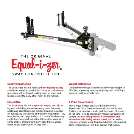 Equal-i-zer Equal-i-zer 4-point Sway Control Hitch, 90-00-1001, 10,000 Lbs Trailer Weight Rating, 1,000 Lbs - Outdoor Depot