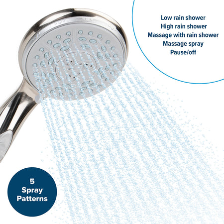 Camco Camco 43713 RV Shower Head Kit with On/Off Switch and 60" Flexible Shower Hose (Chrome) - Outdoor Depot