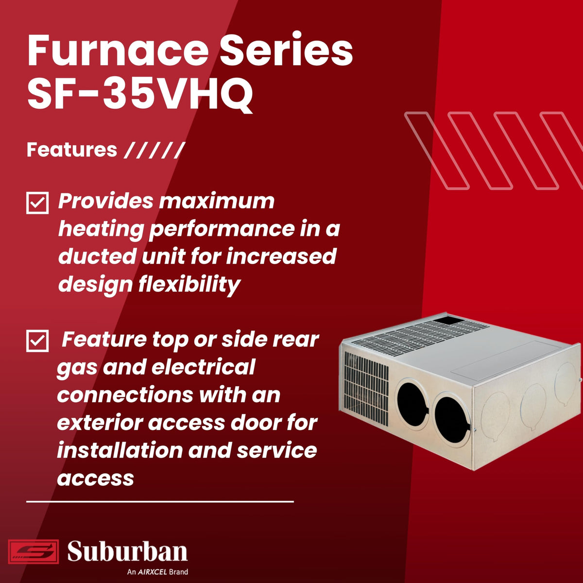 Suburban Suburban SF Series Ducted Low Profile Furnace SF-35VHQ 35,000 BTU/h LP Gas Furnace Model 2588A - Outdoor Depot