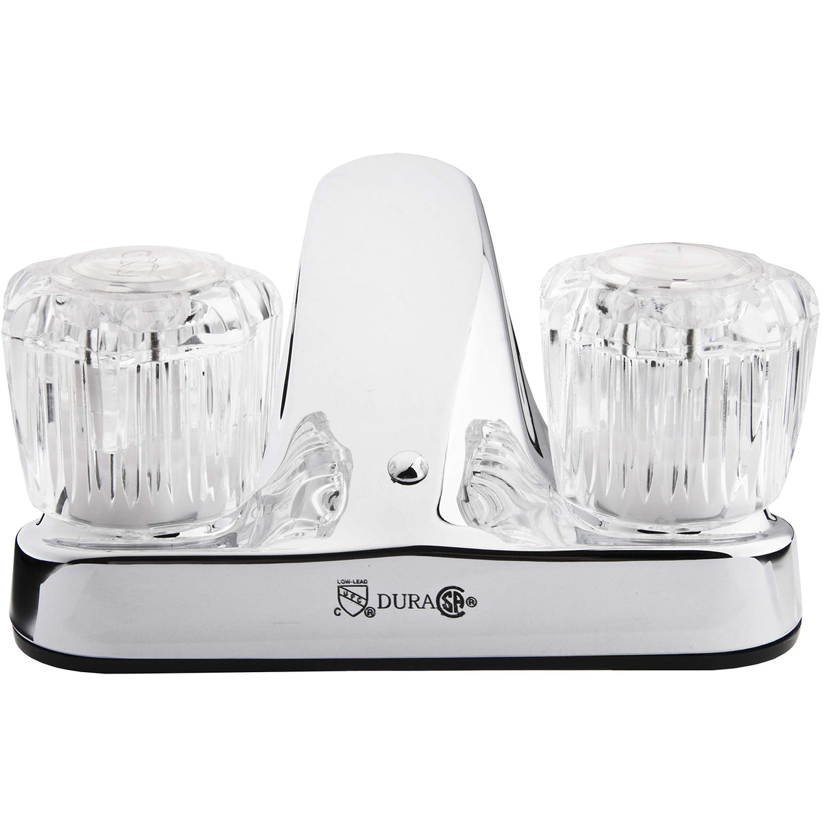 Dura Faucet Dura Faucet DF-PL700A-CP RV Bathroom Sink Faucet with Clear Acrylic Knobs - 2-Handle (Chrome) - Outdoor Depot