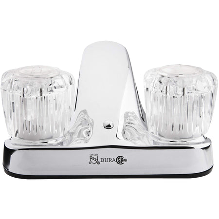 Dura Faucet Dura Faucet DF-PL700A-CP RV Bathroom Sink Faucet with Clear Acrylic Knobs - 2-Handle (Chrome) - Outdoor Depot