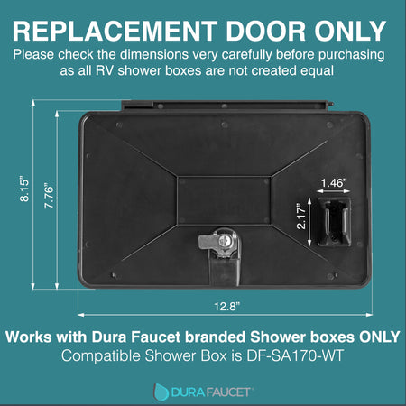 Dura Faucet Dura Faucet DF-SA170D-BK RV Weatherproof Replacement Door for Branded Exterior Shower Box Kit - - Outdoor Depot
