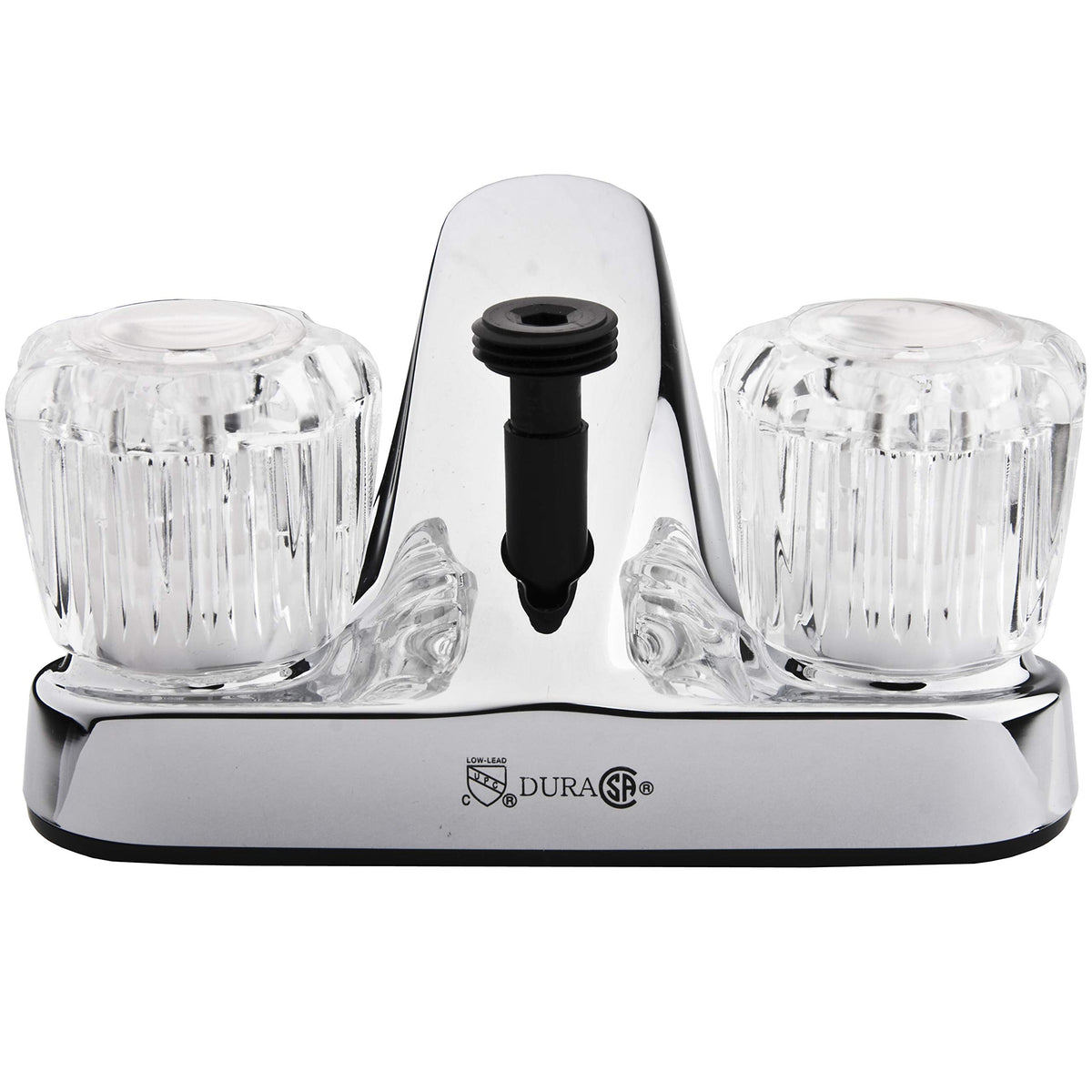 Dura Faucet Dura Faucet DF-PL720A-CP RV Bathroom Faucet with Crystal Acrylic Knobs and Shower Hose Diverter - Outdoor Depot