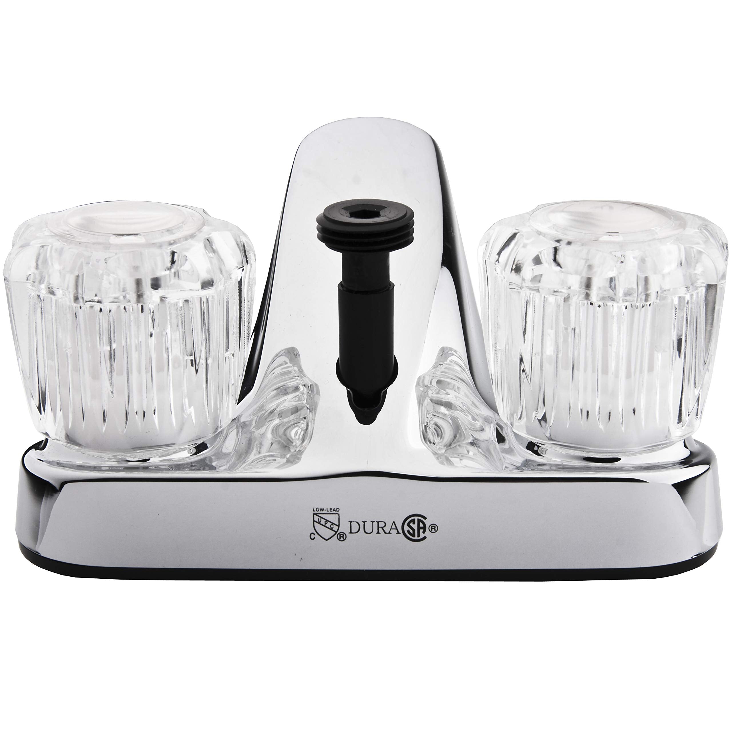 Dura Faucet Dura Faucet DF-PL720A-CP RV Bathroom Faucet with Crystal Acrylic Knobs and Shower Hose Diverter - Outdoor Depot