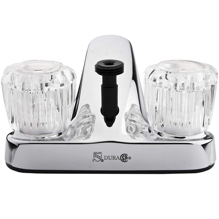 Dura Faucet Dura Faucet DF-PL720A-CP RV Bathroom Faucet with Crystal Acrylic Knobs and Shower Hose Diverter - Outdoor Depot