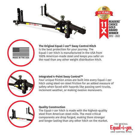 Equal-i-zer Equal-i-zer 4-point Sway Control Hitch, 90-00-1200, 12,000 Lbs Trailer Weight Rating, 1,200 Lbs - Outdoor Depot