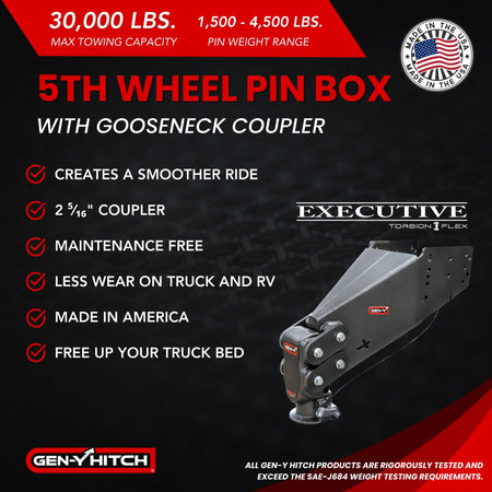 GEN-Y Hitch GEN-Y Hitch Fifth Wheel to Gooseneck SnapLatch Coupler - 1,500 LBS - 4,500 LBS Pin Weight Range - Outdoor Depot