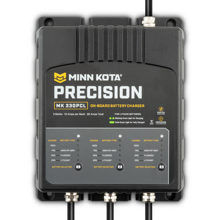 Minn Kota Minn Kota Precision MK-330PCL On-Board Marine Battery Charger – 3 Banks, 10 Amps Each - Outdoor Depot