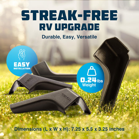 Camco Camco RV Gutter Spouts with Built-in Extensions | Direct Rain Water Runoff Away from The RV | Features - Outdoor Depot