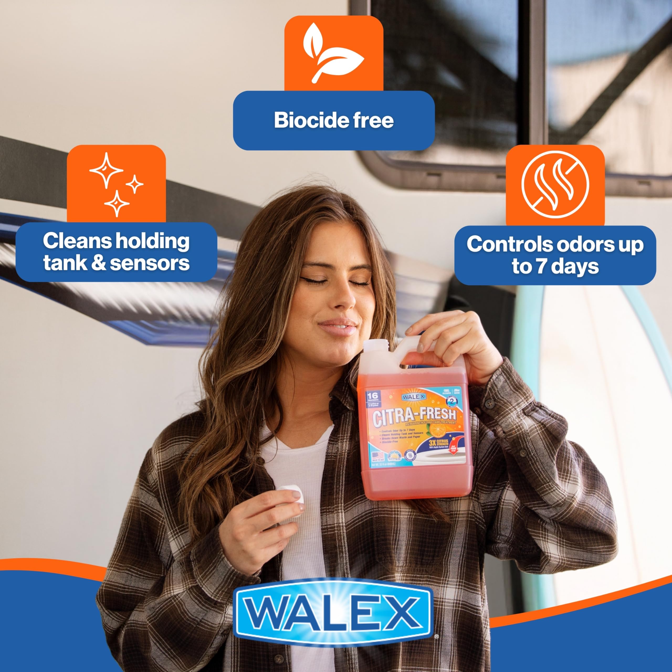 Walex Walex Citra-Fresh Liquid Holding Tank Treatment for RV, Camper & Marine - Black Water Tank Deodorizer - Outdoor Depot
