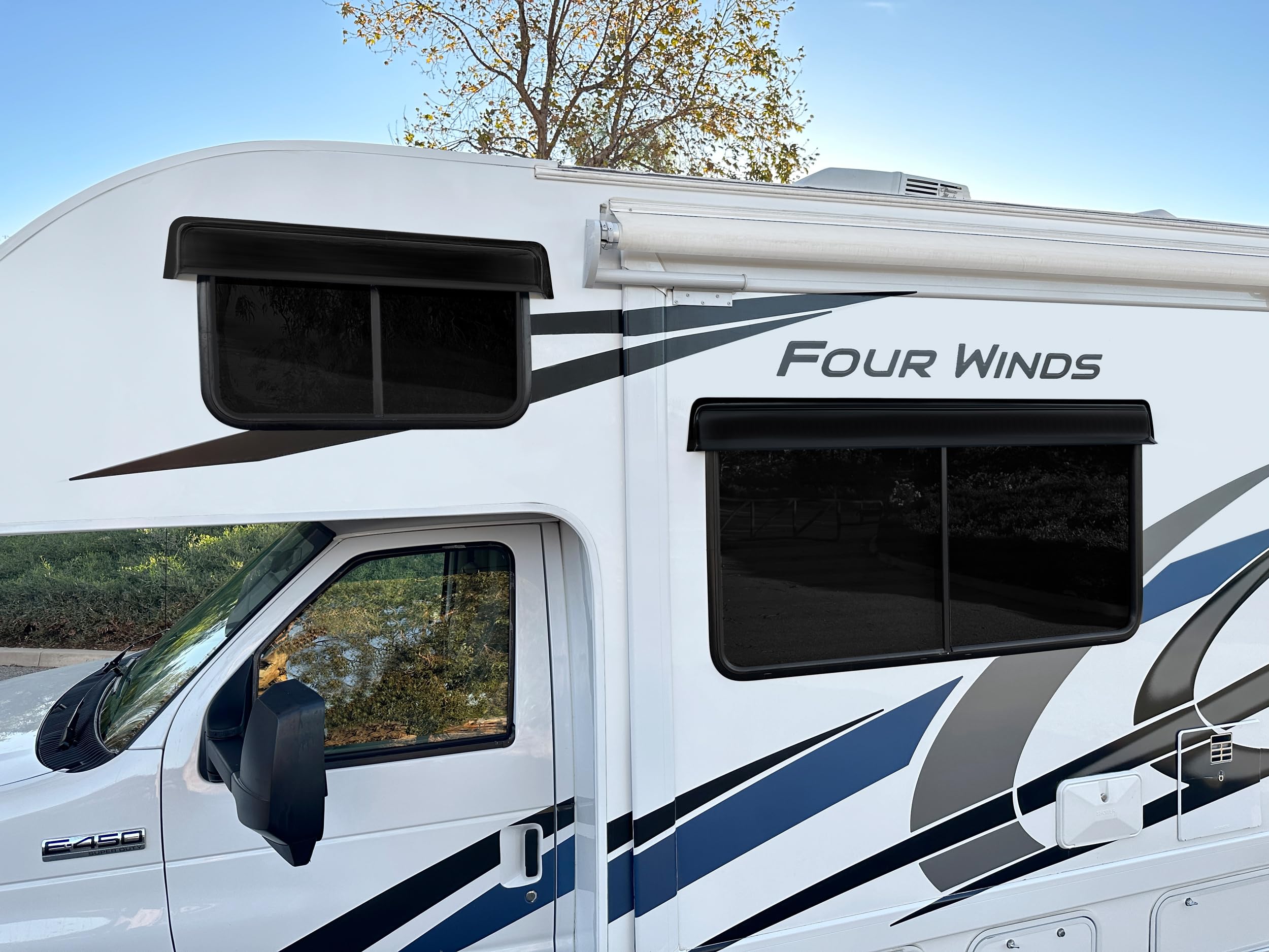 GT Styling RainBlade RV Window Deflector and Sun Visor (Fits 32-37 inch Wide Window) Smoke - Outdoor Depot
