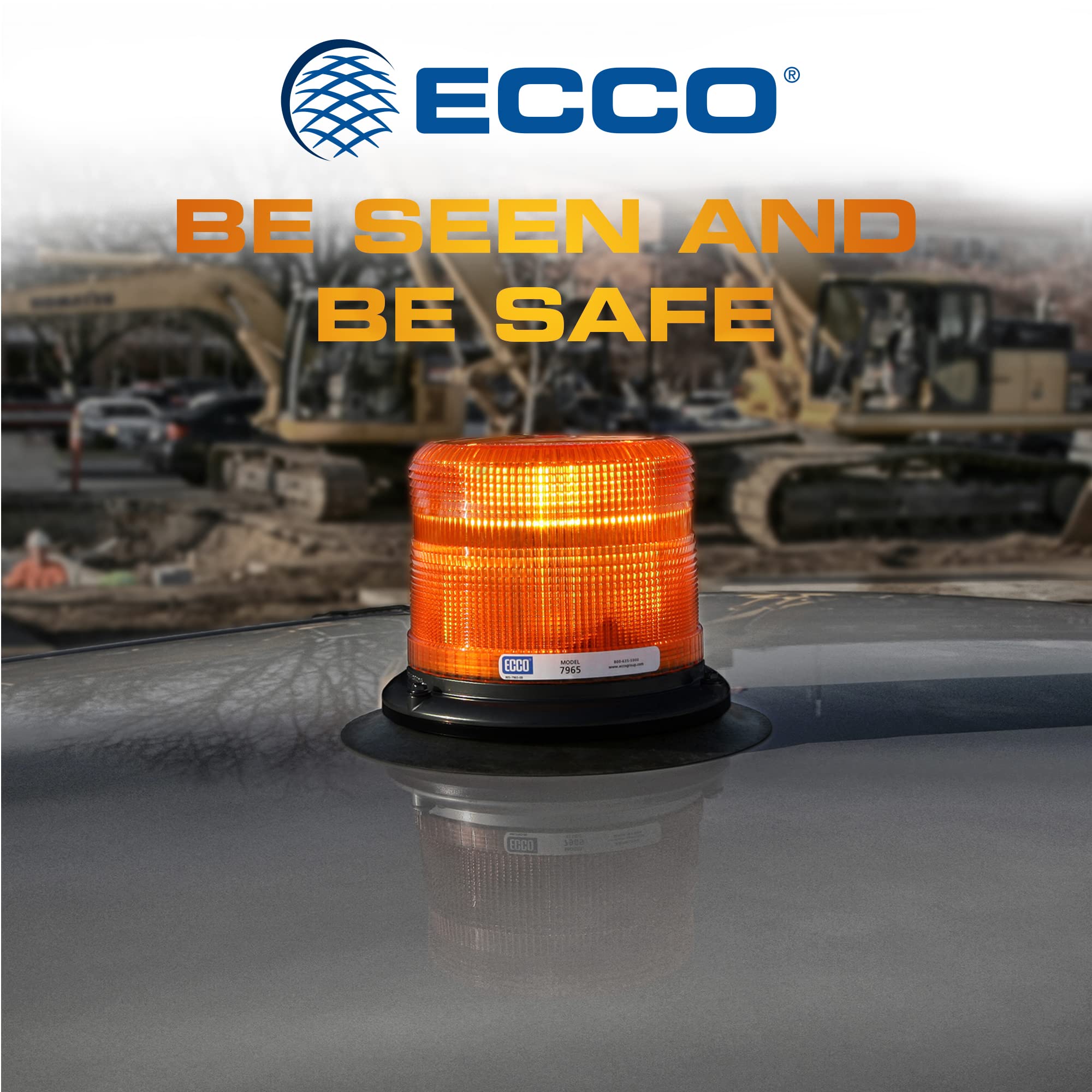 ECCO ECCO 7945A 7945 Series Pulse 2 Beacon Light 3 Bolt / 1 Inch Pipe Mount, Amber - Outdoor Depot