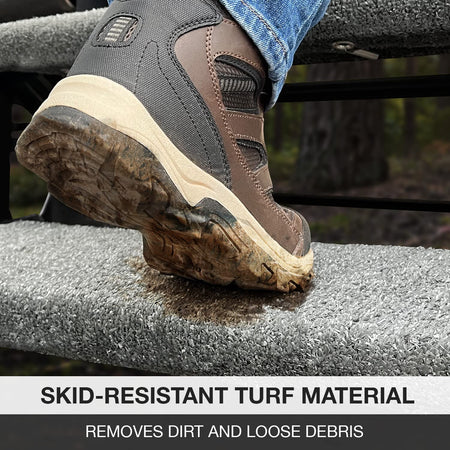 Prest-O-Fit Prest-O-Fit 2-1043 Wraparound RV Step Rug Stone Gray 18 In. Wide - Outdoor Depot