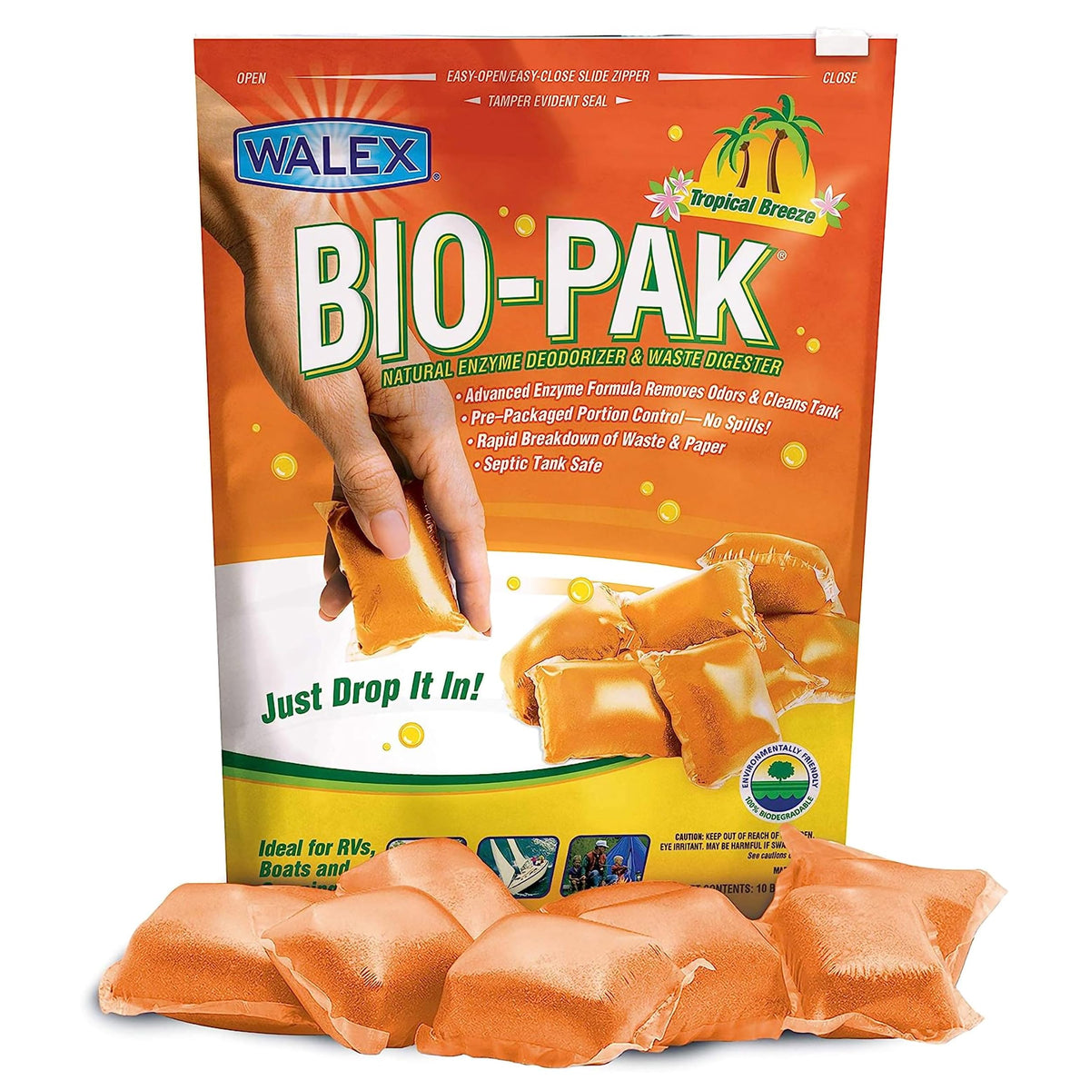Walex Walex Bio-Pak Black Holding Tank Deodorizer & Waste Digester Drop-Ins - Advanced Enzyme Formula for - Outdoor Depot