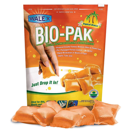 Walex Walex Bio-Pak Black Holding Tank Deodorizer & Waste Digester Drop-Ins - Advanced Enzyme Formula for - Outdoor Depot