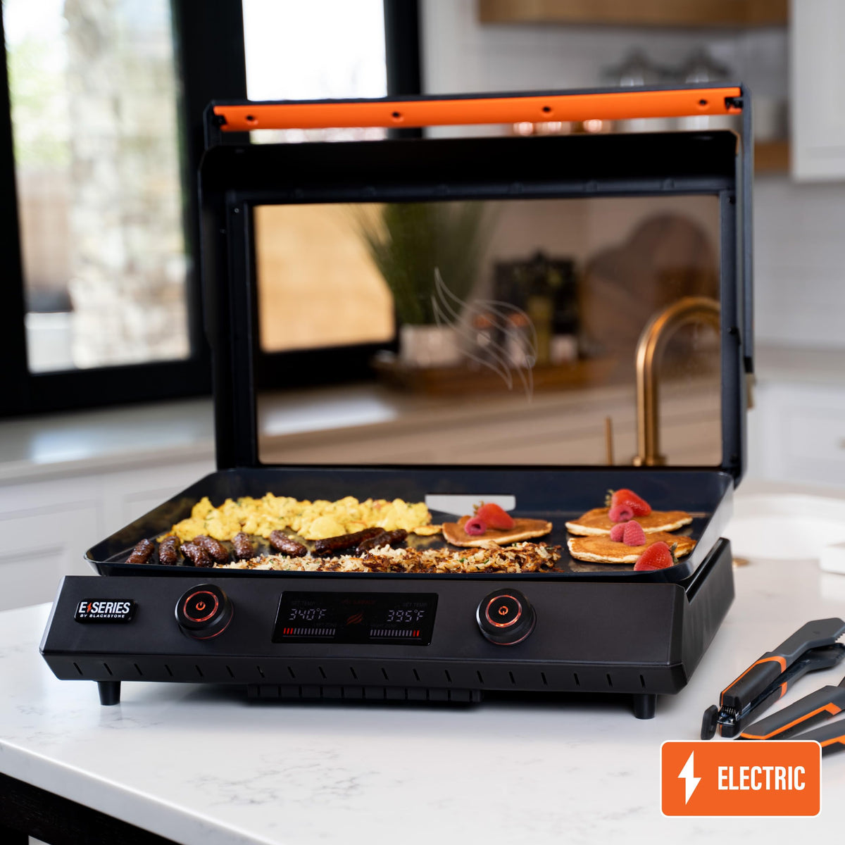 BLACKSTONE Blackstone 22-Inch Electric Griddle - 1600W Non Stick Ceramic Titanium Coated Stainless Steel - Outdoor Depot