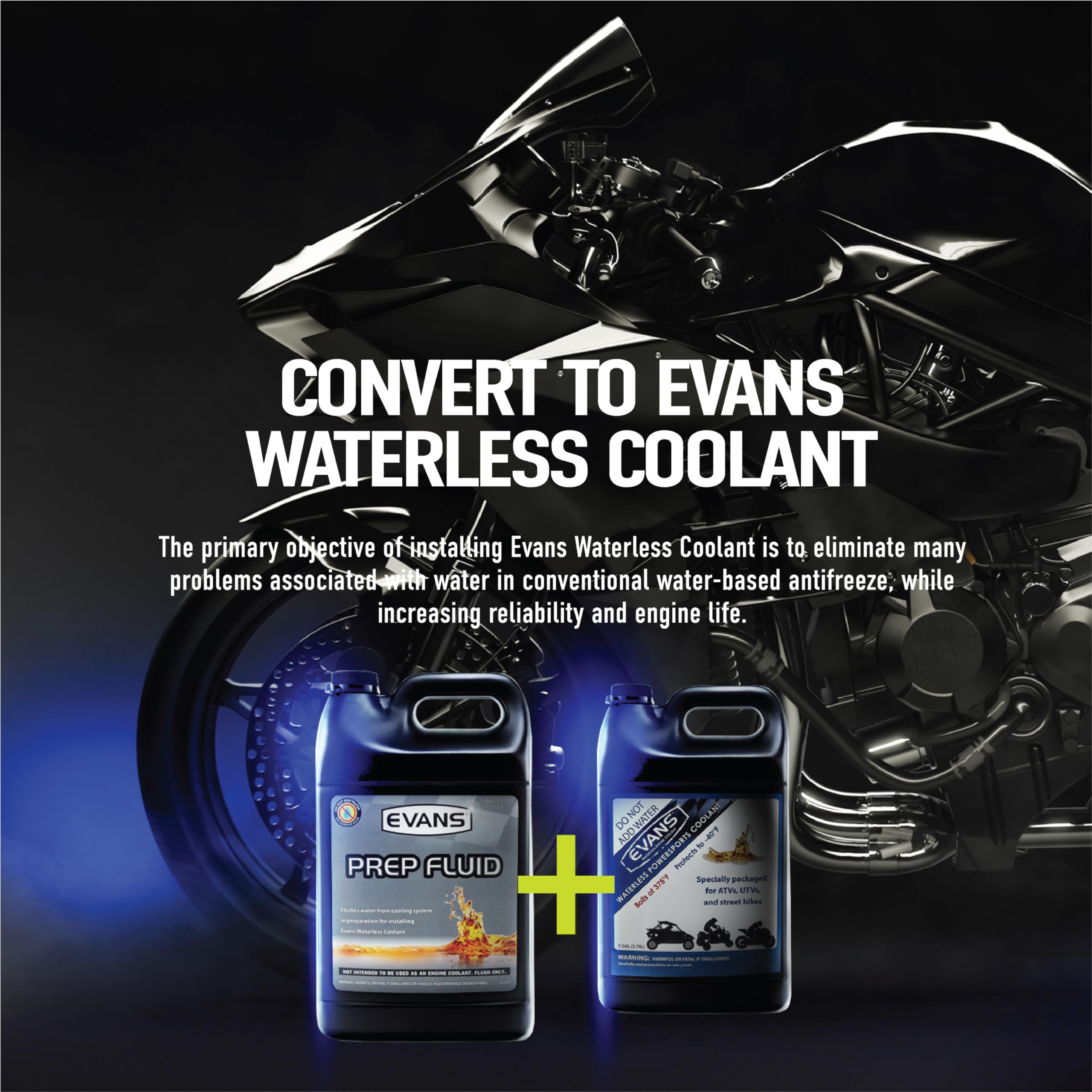 EVANS EVANS Coolant EC72064 Powersports Waterless Engine Coolant, 1/2 gallon - Outdoor Depot