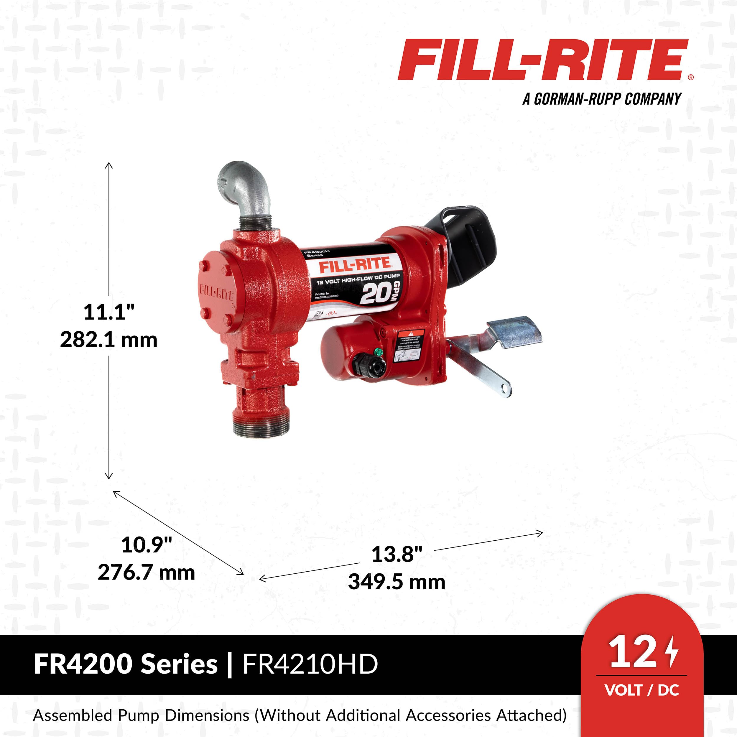 Fill-Rite Fill-Rite FR4210HD 12V 20 GPM Fuel Transfer Pump with Discharge Hose & Automatic Nozzle, Green | - Outdoor Depot