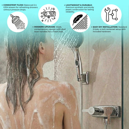 Dura Faucet Dura Faucet (DF-SA100M-CP) Modern RV Shower Faucet Valve Diverter – Chrome, Dual Lever Handles, - Outdoor Depot
