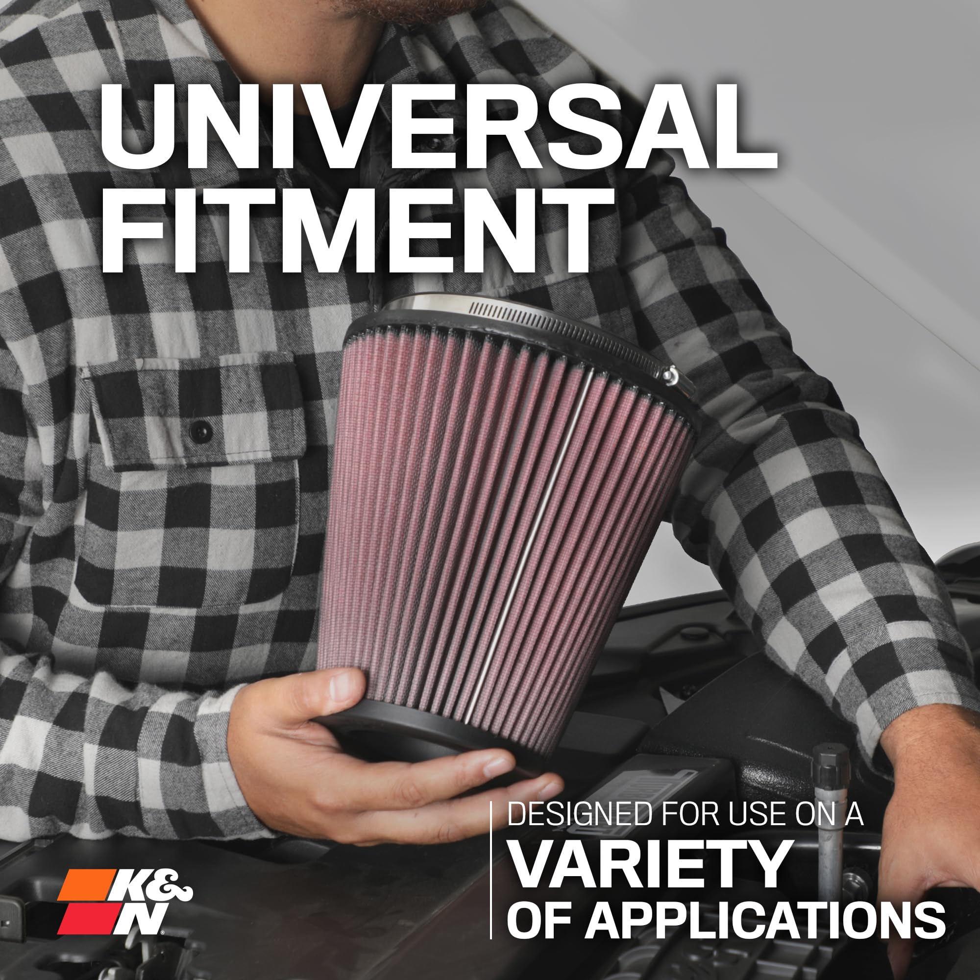 K&N K&N High-Flow Original Lifetime Universal Clamp-On Air Filter: High Performance, Premium, Washable: - Outdoor Depot