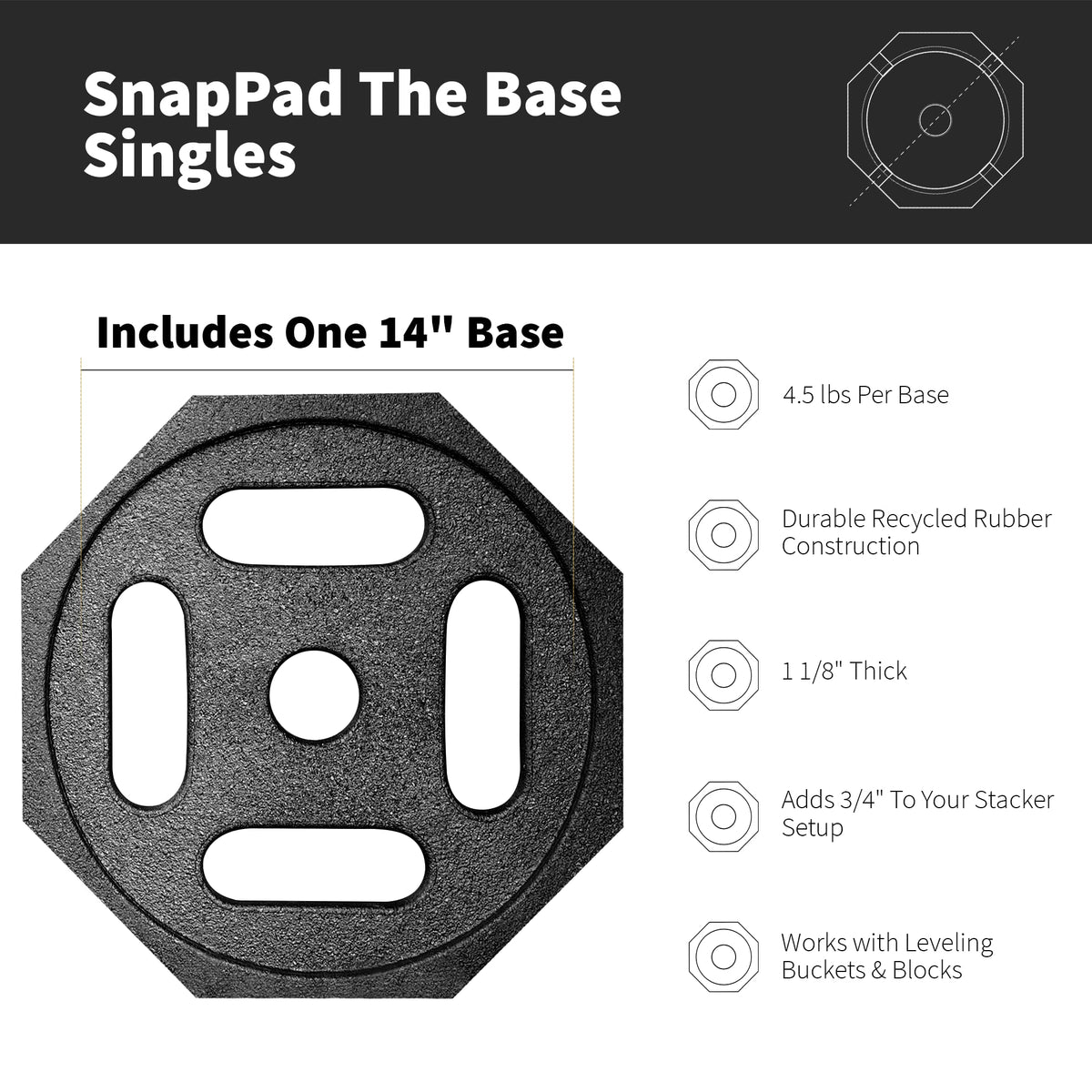 SnapPad SnapPad The Base Singles | RV Leveling Blocks, Adds 3/4" | 4.5 lbs & 1 1/8" | Must-Have Accessories - Outdoor Depot