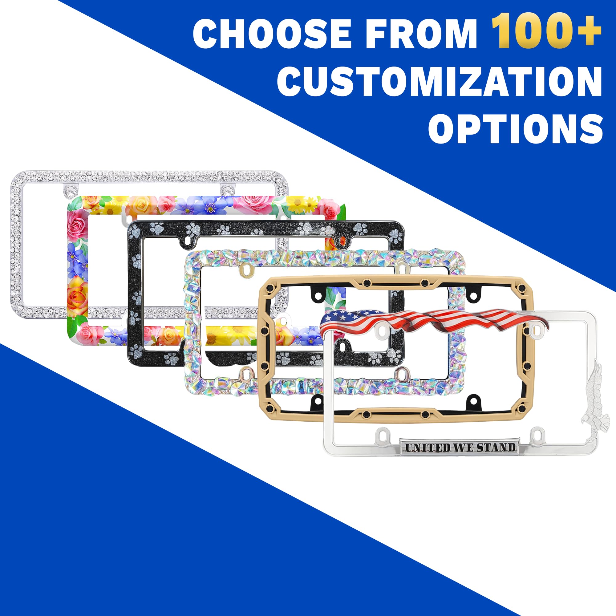 Cruiser Accessories Cruiser Accessories 18130 Diamondesque License Plate Frame, Chrome/Clear - Outdoor Depot
