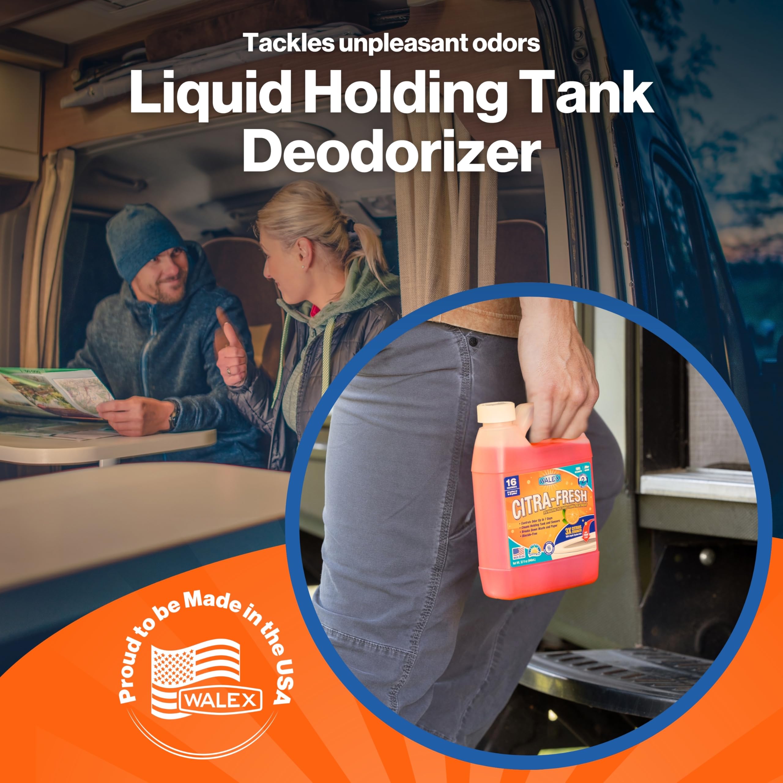 Walex Walex Citra-Fresh Liquid Holding Tank Treatment for RV, Camper & Marine - Black Water Tank Deodorizer - Outdoor Depot