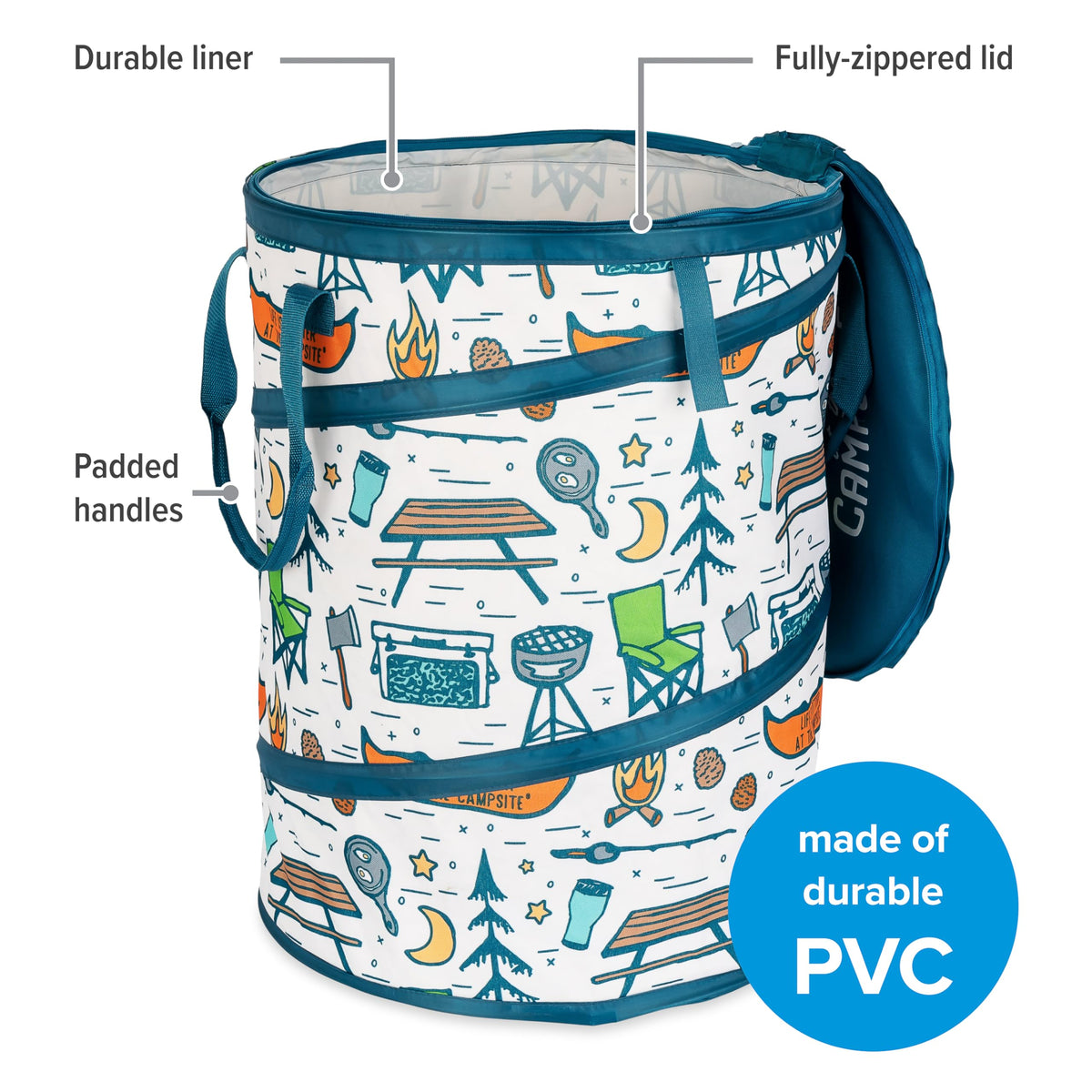 Camco Camco Pop-Up Utility Container - Use as Collapsible Trash Can When Camping - Holds 30-Gallon - Outdoor Depot