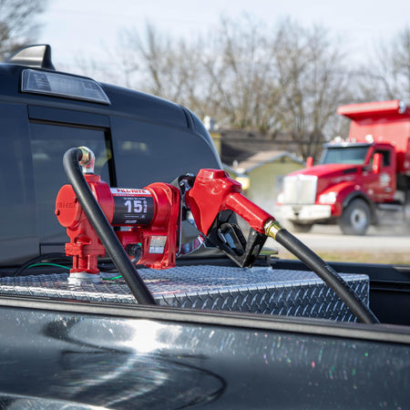 Fill-Rite Fill-Rite FR1210HA 12V 15 GPM Fuel Transfer Pump with Discharge Hose & Automatic Nozzle, Red | - Outdoor Depot